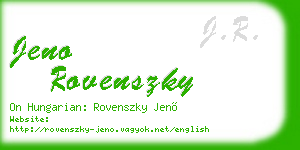 jeno rovenszky business card